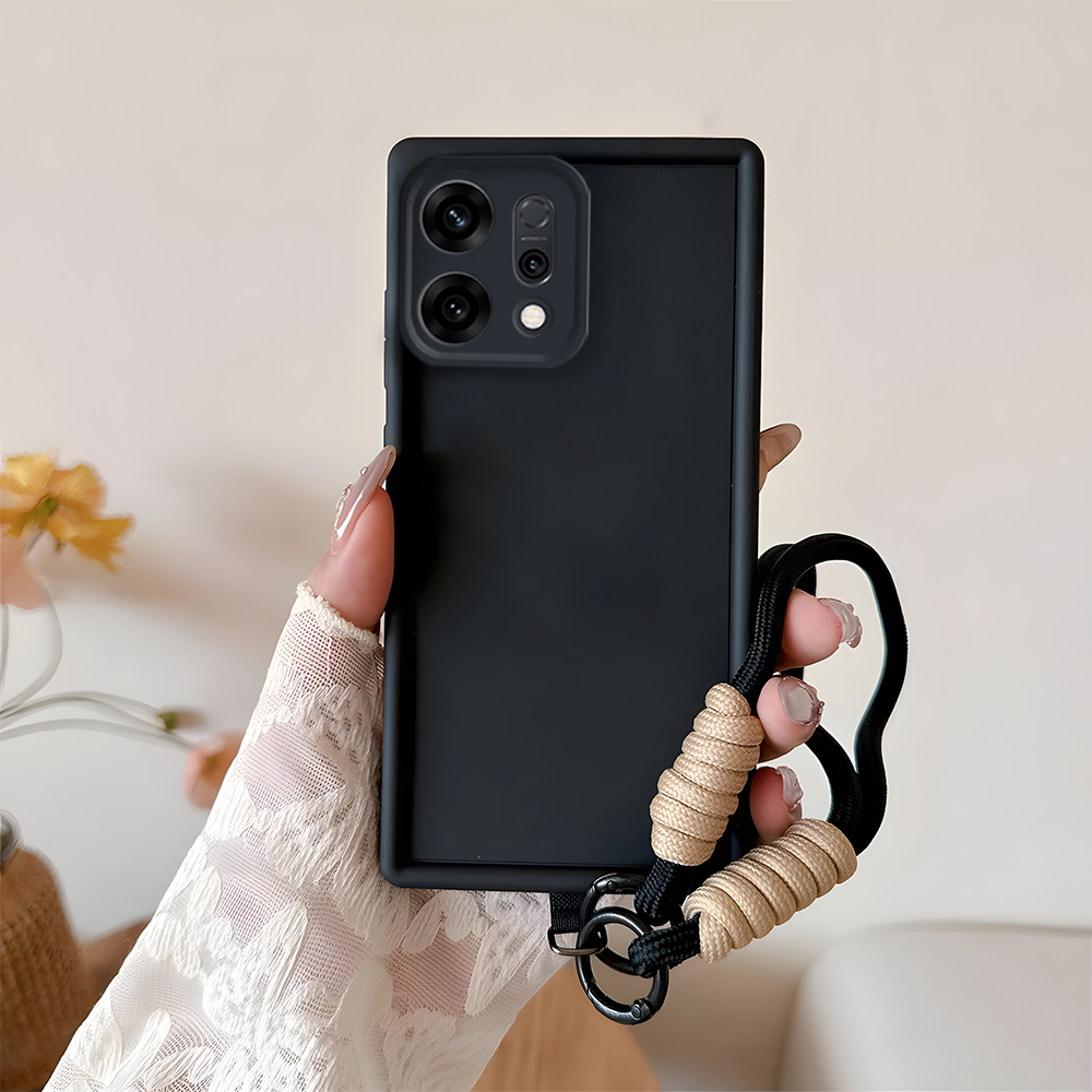 Oppo Reno 14 5G Luxury Silicone Matte Case with Wrist Strap